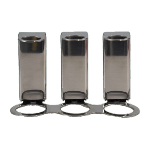 Premium Pump Locking Triple Dispenser Bracket, Stainless Steel
